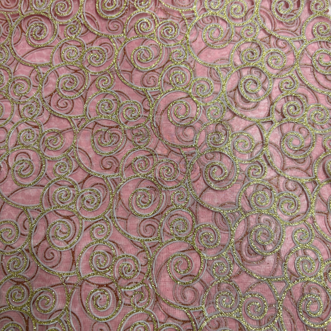 ORGANZA GEOMETRICA CON BRILLO