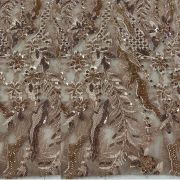 Tul Bordado con Flores y Lentejuelas