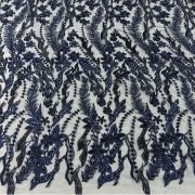 Tul Bordado con Flores y Lentejuelas