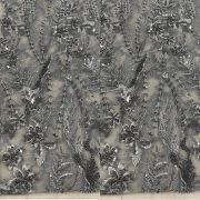 Tul Bordado con Flores y Lentejuelas