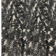 Tul Bordado con Flores y Lentejuelas